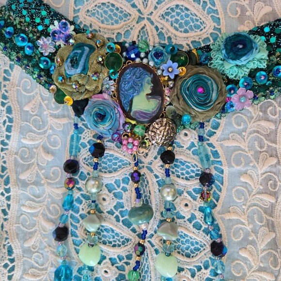 Bohemian Rose Cameo Choker | One-Of-A-Kind Victorian Collar - Picture 5 of 8